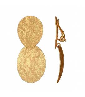 Oorclips | Goudkleurige oorclips met geborsteld design | Mode accessoires