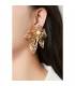 Oorclips | Goudkleurige bloem oorclips met parel | Statement oorbellen zonder gaatjes