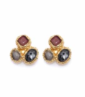 Oorclips met multicolor steentjes en goudkleurige rand. Perfect voor elke outfit. Bestel nu en straal