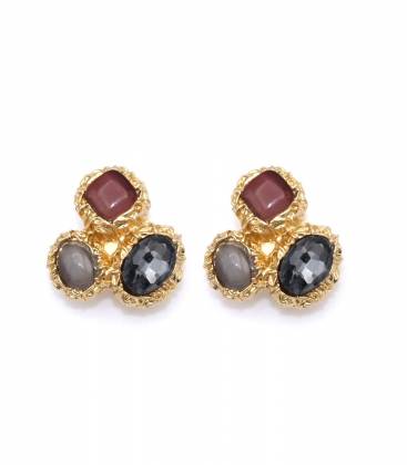 Oorclips met multicolor steentjes en goudkleurige rand. Perfect voor elke outfit. Bestel nu en straal