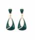 Oorclips | Groene oorclips met strassrand | Stijlvolle klem oorbellen