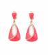 Oorclips | Roze strass hanger | Elegante klem oorbellen