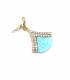 Oorclips | Goudkleurige oorclips met blauw accent | Elegante oorclips met strass