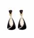 Oorclips | Zwarte oorclips met heldere strass rand | Clip-on oorbellen zonder gaatjes