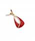 Oorclips | Roodkleurige oorclips met strassrand | Elegante oorclips met strass