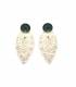 Oorclips | Goudkleurige oorclips met groen detail | Groene oorclips zonder gaatjes