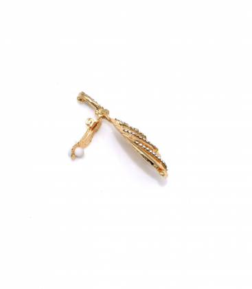 Oorclips | Goudkleurig met strass | Elegant design