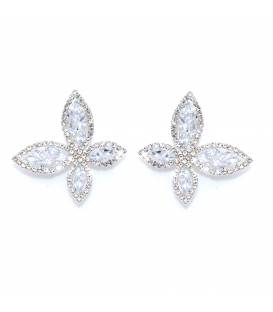 Oorclips | Zilverkleurig met zirkonia | Elegant design
