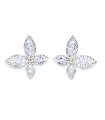 Oorclips | Zilverkleurig met zirkonia | Elegant design