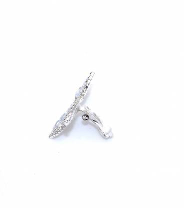 Oorclips | Zilverkleurig met zirkonia | Elegant design