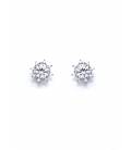 Oorclips met Zirconia steen in zilverkleur zetting
