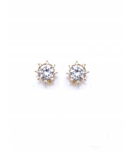 Oorclips | Goudkleurige oorclips zirconia | Clip oorbellen zonder gaatjes