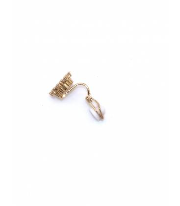 Oorclips | Goudkleurige oorclips zirconia | Clip oorbellen zonder gaatjes
