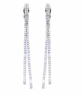 Oorclips | Strass steentjes en zilverkleurige afwerking | Elegante oorbellen zonder gaatjes