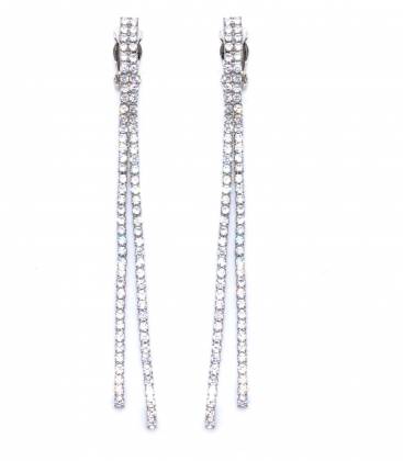 Oorclips | Strass steentjes en zilverkleurige afwerking | Elegante oorbellen zonder gaatjes