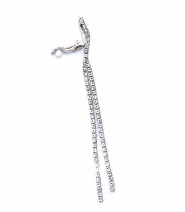 Oorclips | Strass steentjes en zilverkleurige afwerking | Elegante oorbellen zonder gaatjes