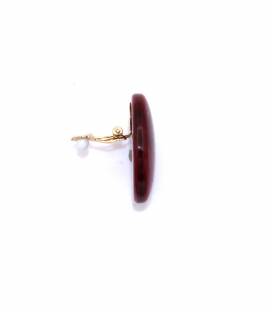Oorclips | Roze resin ovaal design | Elegante oorbellen zonder gaatjes