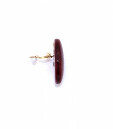 Oorclips | Roze resin ovaal design | Elegante oorbellen zonder gaatjes
