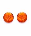 Oranje ronde oorclips van resin
