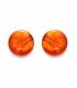 Oorclips | Ronde oranje resin oorclips | Clip oorbellen zonder gaatjes