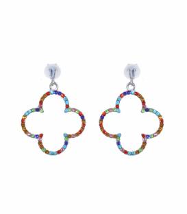 Bloem oorclips strass rand | trendy clip oorbellen