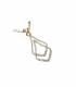 Oorclips wit met een dubbele hanger en stass steentjes