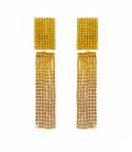 Oorclips geel gekleurde met strass steentjes
