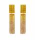 Oorclips geel met strass steentjes | Sprankelende fashion oorclips