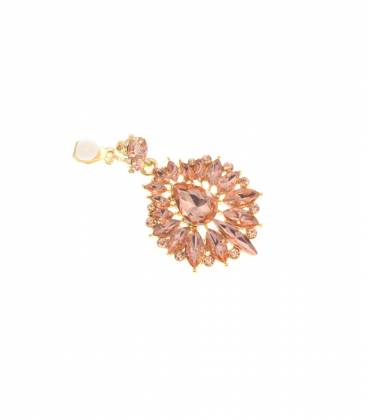 Goudkleurige oorclips | Elegante rosegold glas steentjes