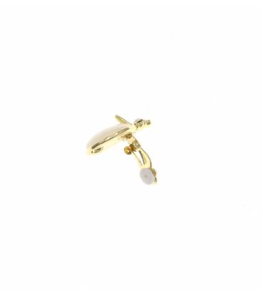 Oorclips | feestelijke oorclips wit met een goudkleurig detail