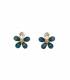 Oorclips bloem | blauwe bloem clip oorclips