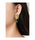 Oorclips goudkleurig blauwe kraaltjes | sieraad fashion statement
