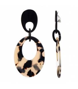 Oorclips | Oorclips met luipaardprint en zwart oorstukje | Fashion sieraden