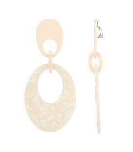 Oorclips | Creme oorclips met een effen oorstukje | Fashion sieraden