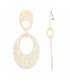 Oorclips | Creme oorclips met een effen oorstukje | Fashion sieraden