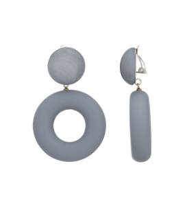Oorclips | grijze oorclips met hars rubber effect