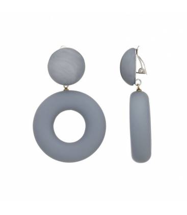Oorclips | grijze oorclips met hars rubber effect