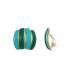 Turquoise met groene oorclips | stijlvolle golden stripes oorclips