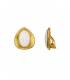 Oorclips parelmoer | Goudkleurige oorclips ingelegd met wit parelmoer