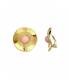 Oorclips Goudkleurige oorclips met een licht roze steentje Elegante fashion look Comfortabele clip oorbellen
