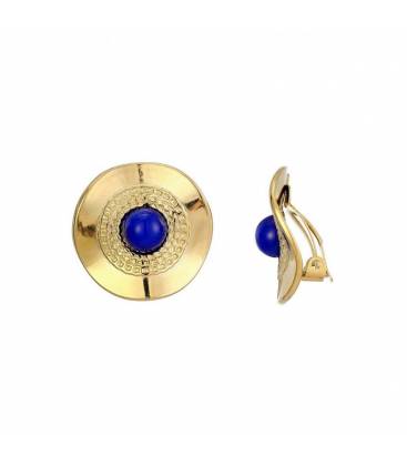 Oorclips met blauw steentje Fashion sieraden glans Oorclips