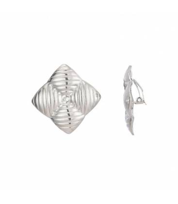 Oorclips streepdesign | Zilverkleurige oorclips met streep design