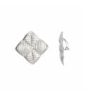 Zilverkleurige oorclips met een streep design