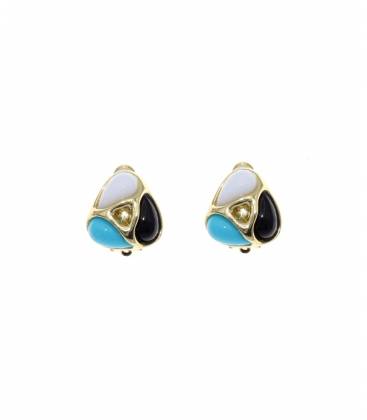 Driehoek oorclips | modieuze multicolor clip?on sieraden