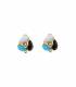 Driehoek oorclips | modieuze multicolor clip?on sieraden