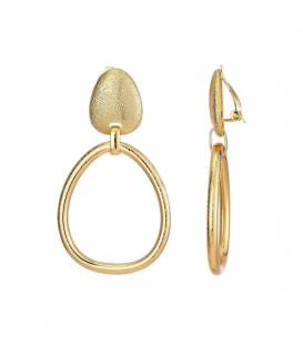 Oorclips | Geribbeld motief | Goudkleurig design