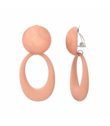 Oorclips | Roze hars oorclips | Modieuze clipoorbellen