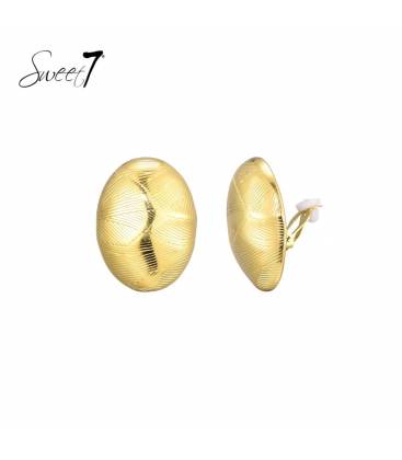 Oorclips ovaal streepmotief | Elegante fashion clip oorclip