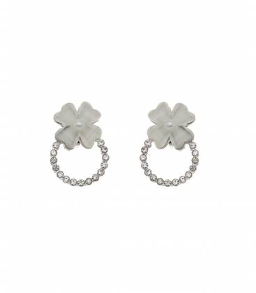 Oorclips | blauw goudkleurige strepen | sierlijke fashion musthave