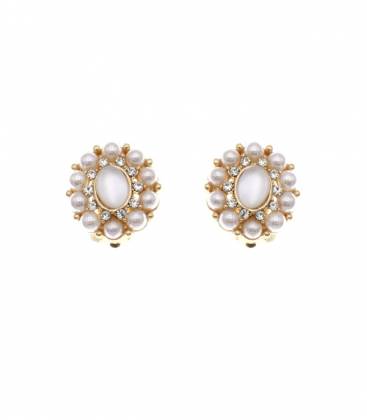 Oorclips | parel strass oorclips voor glamour